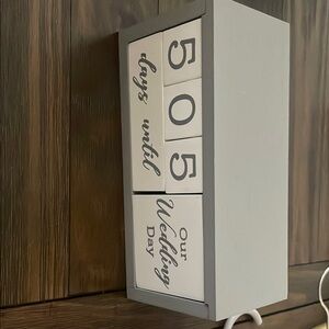 Gray and White Party Decorations Countdown Blocks